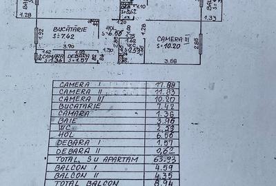 Apartament cu 3 camere în Plopilor