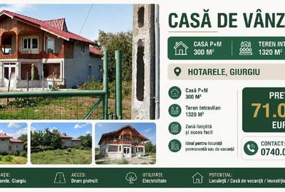 Casă individuală cu 3 camere cu Teren 1320 Mp în Hotarele