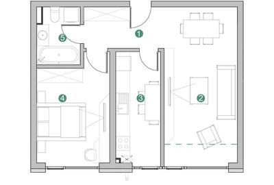 Apartament cu 3 camere în Chiajna