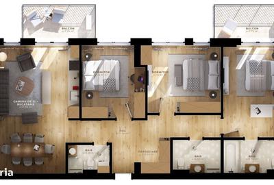 Apartament cu 4 camere în Tunari