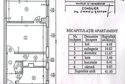 Apartament cu 2 camere semidecomandat în Central