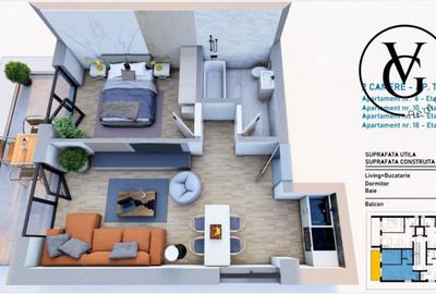 Apartament cu 2 camere semidecomandat în Central