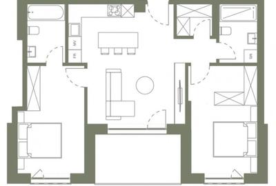 Apartament cu 3 camere decomandat în Dâmbul Rotund