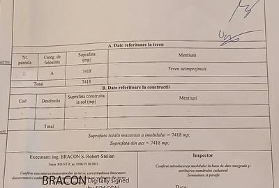 Teren de 7418 mp, în Stejaru (Pângărați)