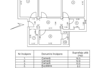 Apartament cu 3 camere decomandat în Micro 38 - 1