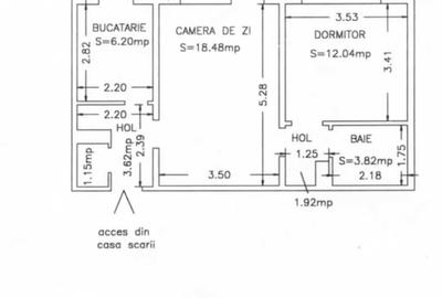 Apartament cu 2 camere semidecomandat în Central
