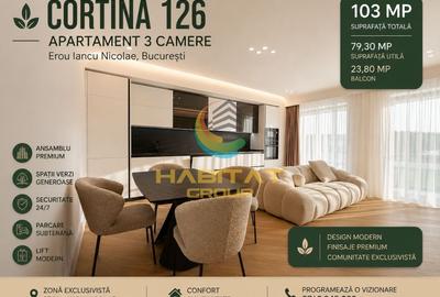 Apartament cu 3 camere decomandat, mobilat în Pipera