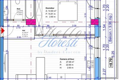 Apartament cu 2 camere în Florești