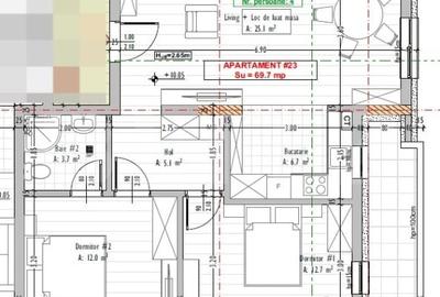 Apartament cu 3 camere semidecomandat în Florești