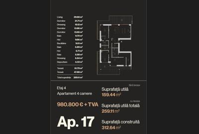 Penthouse cu 4 camere semidecomandat în Băneasa - 6