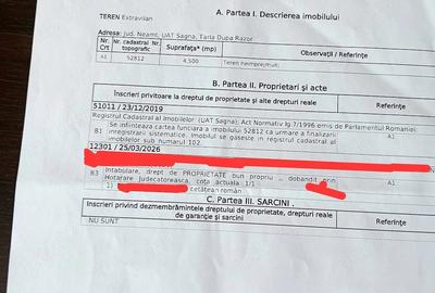 Teren de 4500 mp, în Cordun - 2