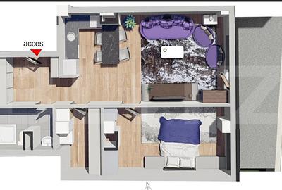 Apartament cu 2 camere semidecomandat în Dâmbul Rotund - 1