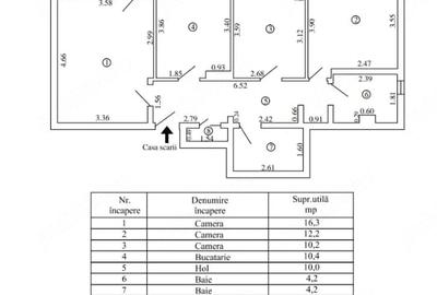 Apartament cu 3 camere decomandat în Dunărea