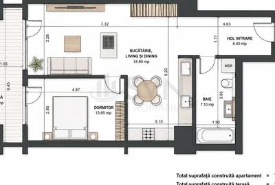 Apartament cu 2 camere semidecomandat în Aviației - 2