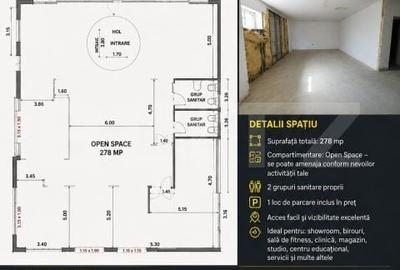 Spațiu comercial, de 278 mp, în Zorilor