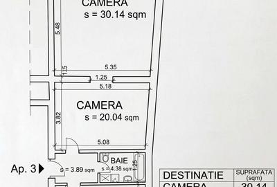 Apartament cu 2 camere semidecomandat în Gruia