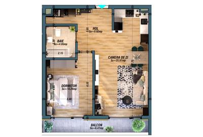 Apartament cu 2 camere în Universității - 16