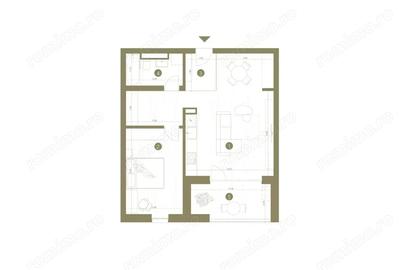 Apartament cu 2 camere decomandat în Confecții