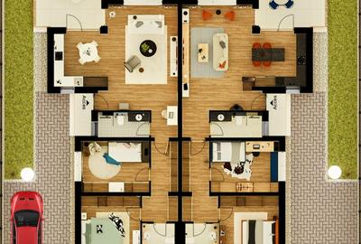 Duplex cu 3 camere cu Teren 322 Mp în Moșnița Nouă - 2