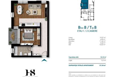 Apartament cu 2 camere în Unirii - 2