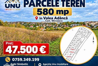 Teren de 580 mp, în Miroslava