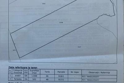 Teren de 2200 mp, în Dobreni