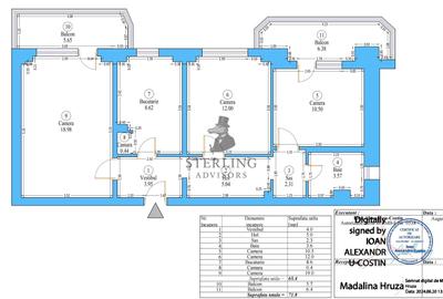 Apartament cu 3 camere, mobilat în Tei