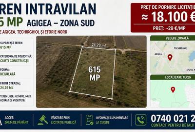 Teren Construcții intravilan de 615 mp, în Agigea