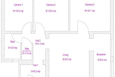 Apartament cu 4 camere semidecomandat, mobilat în Central