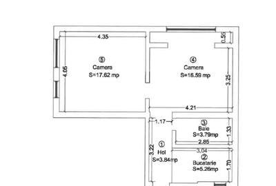 Apartament cu 2 camere semidecomandat, mobilat în Girocului