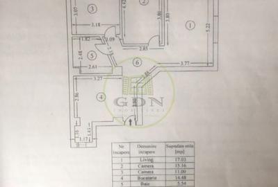 Apartament cu 3 camere în Nord