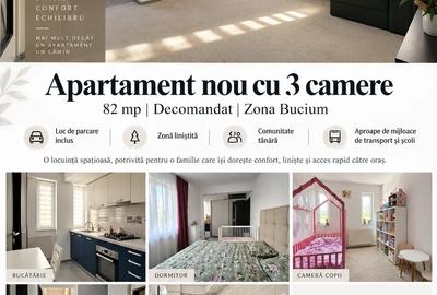 Apartament cu 3 camere decomandat, mobilat în Bucium