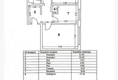 Apartament cu 3 camere decomandat în Central