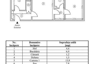 Apartament cu 2 camere semidecomandat în Mărăței - 1