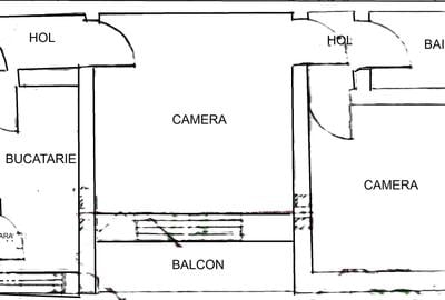 Apartament cu 2 camere semidecomandat în Central