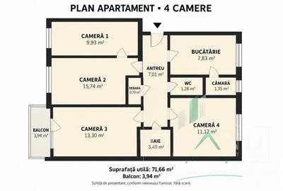 Apartament cu 4 camere semidecomandat, mobilat în Grigorescu