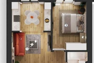 Apartament cu 2 camere în Titan