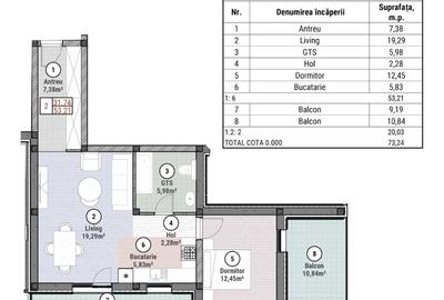Apartament cu 2 camere semidecomandat în Moșnița Nouă - 8