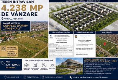 Teren Construcții intravilan de 4238 mp, în Giroc