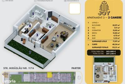Apartament cu 3 camere în Central