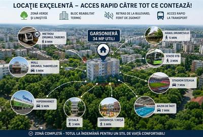 Garsonieră semidecomandată în Drumul Taberei