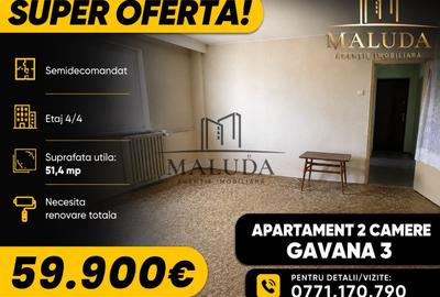 Apartament cu 2 camere semidecomandat în Găvana 3