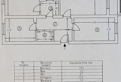 Apartament cu 3 camere decomandat în Sud