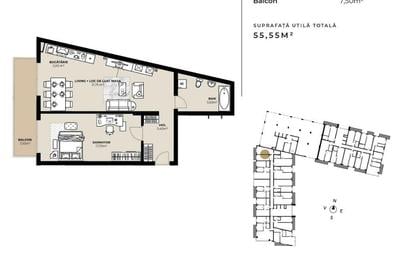 Apartament cu 2 camere în Central