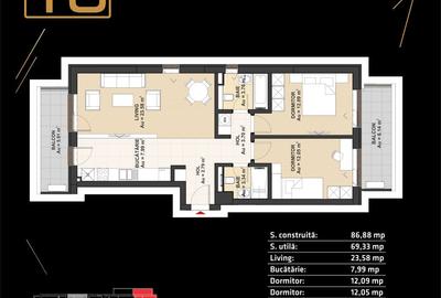 Apartament cu 3 camere în Vest - 4