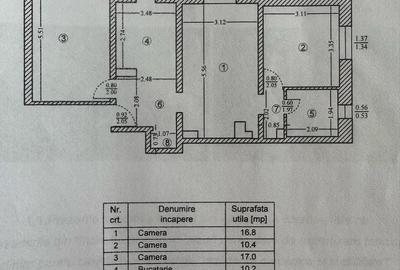 Apartament cu 3 camere semidecomandat în Dristor