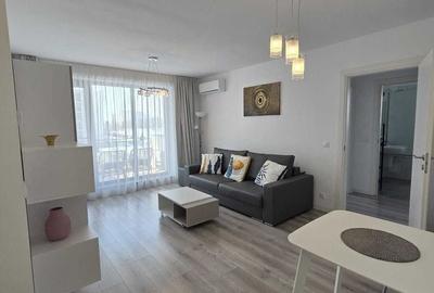 Apartament cu 2 camere semidecomandat, mobilat în Băneasa