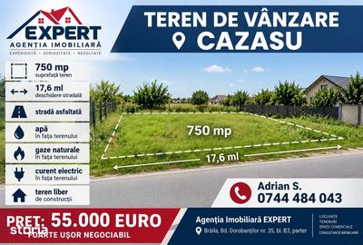 Teren de 750 mp, în Cazasu