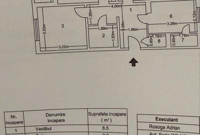 Apartament cu 3 camere decomandat în Central