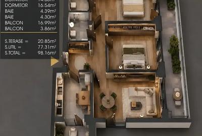 Apartament cu 3 camere decomandat în Theodor Pallady - 2